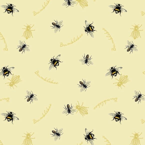Honeybee Follow the Sun Sewing Fabric Yellow Black Precut 36 x 44-in Bee Craft - Picture 1 of 2
